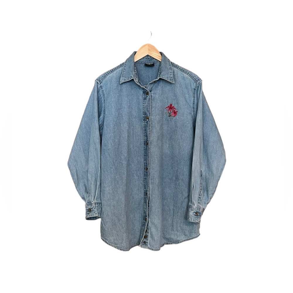 Vintage-Effect Denim Foldline Shirt main image 0